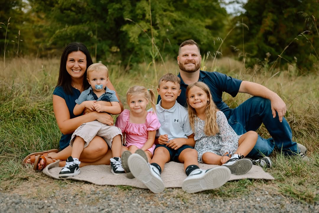 Family portrait in golden field